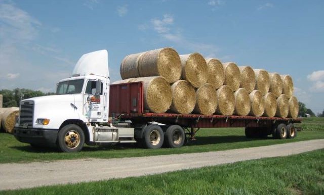 Load Of Big Baled Hay